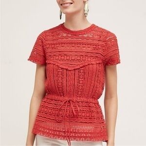 Carolina K Bernice crochet peplum Top sz xs